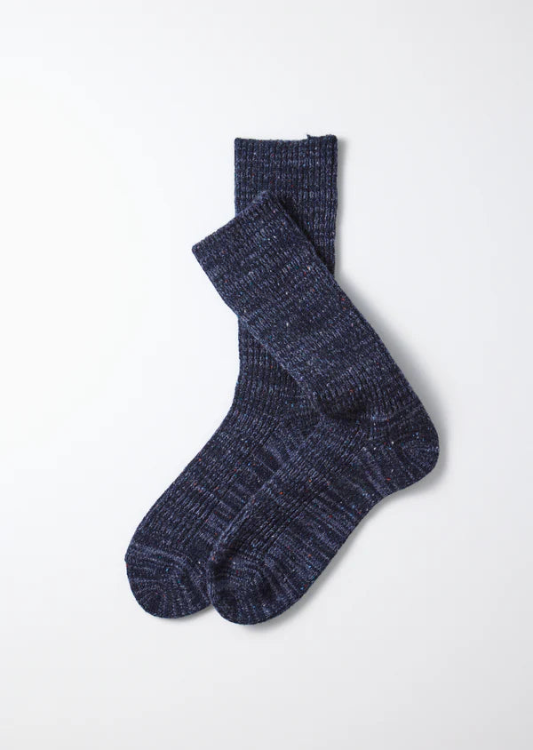 Nep Tweed Marl Socks - Navy - R1569