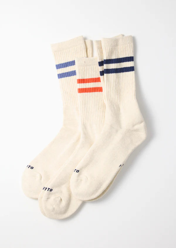 Classic Athletic 3 Pack Crew Socks - Navy/L.Blue/Red - R1575