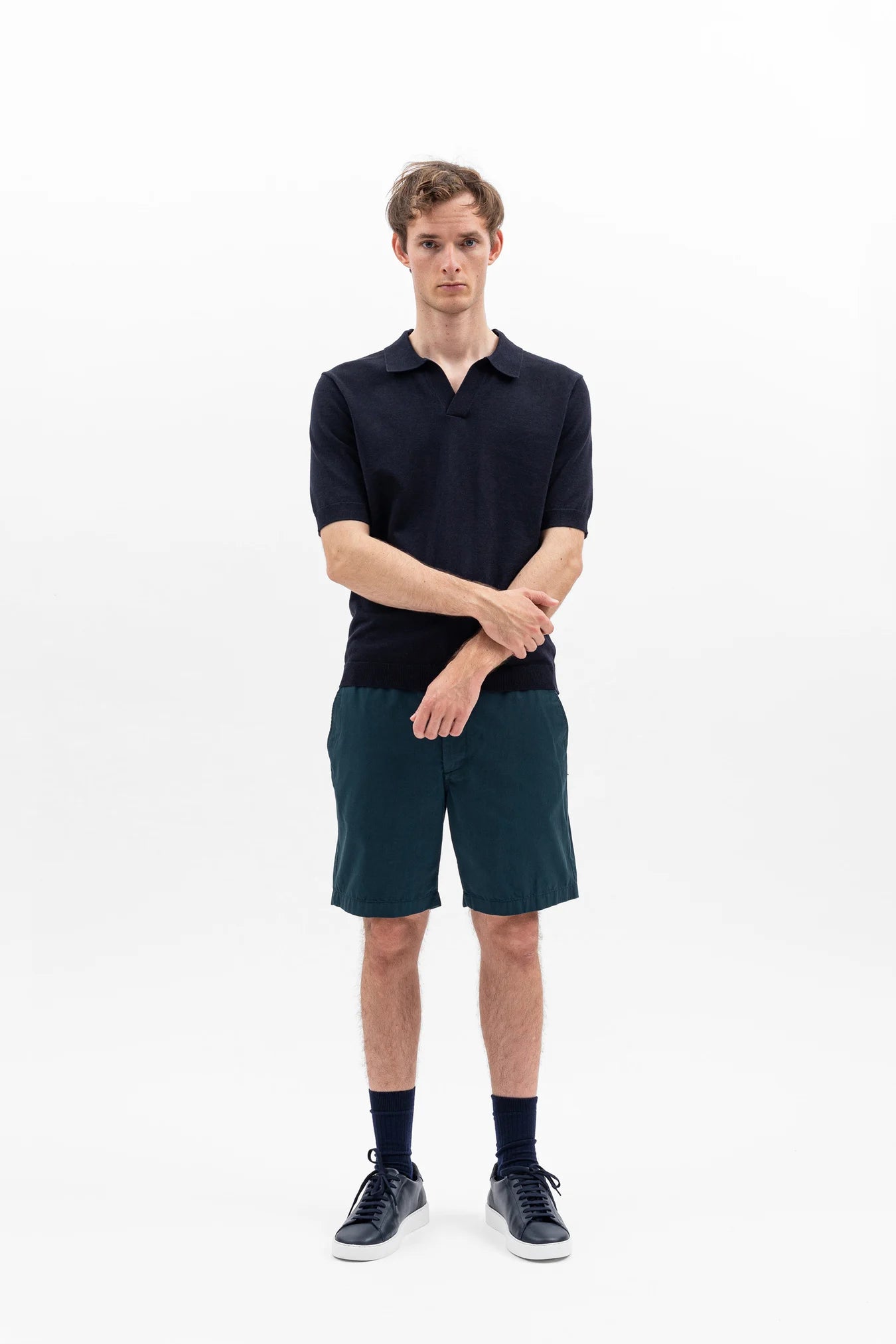 
                  
                    Leif Cotton Linen Polo - Dark Navy
                  
                