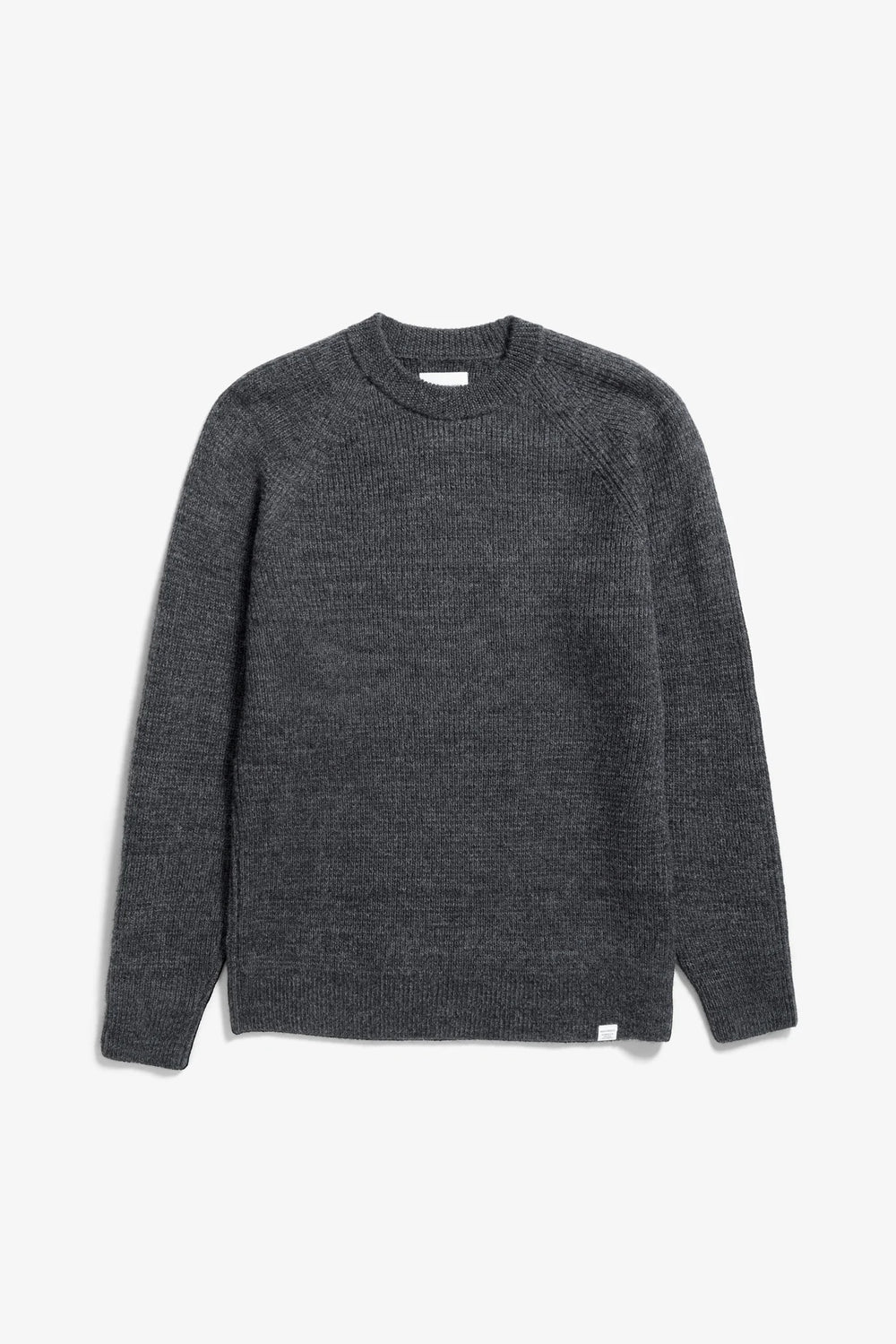 Roald Wool Cotton Rib Sweater - Dark Grey Melange