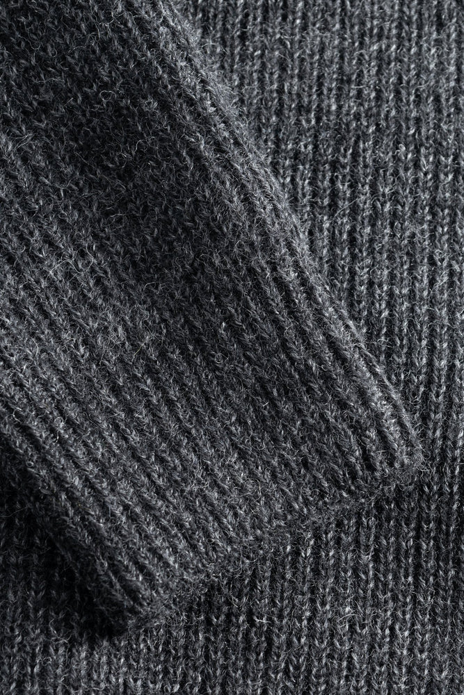 
                  
                    Roald Wool Cotton Rib Sweater - Dark Grey Melange
                  
                