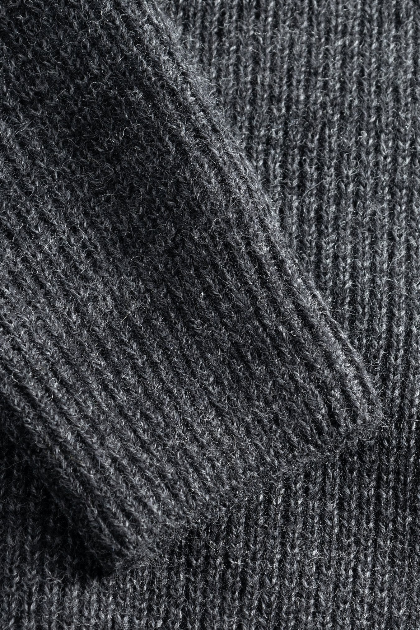 
                  
                    Roald Wool Cotton Rib Sweater - Dark Grey Melange
                  
                