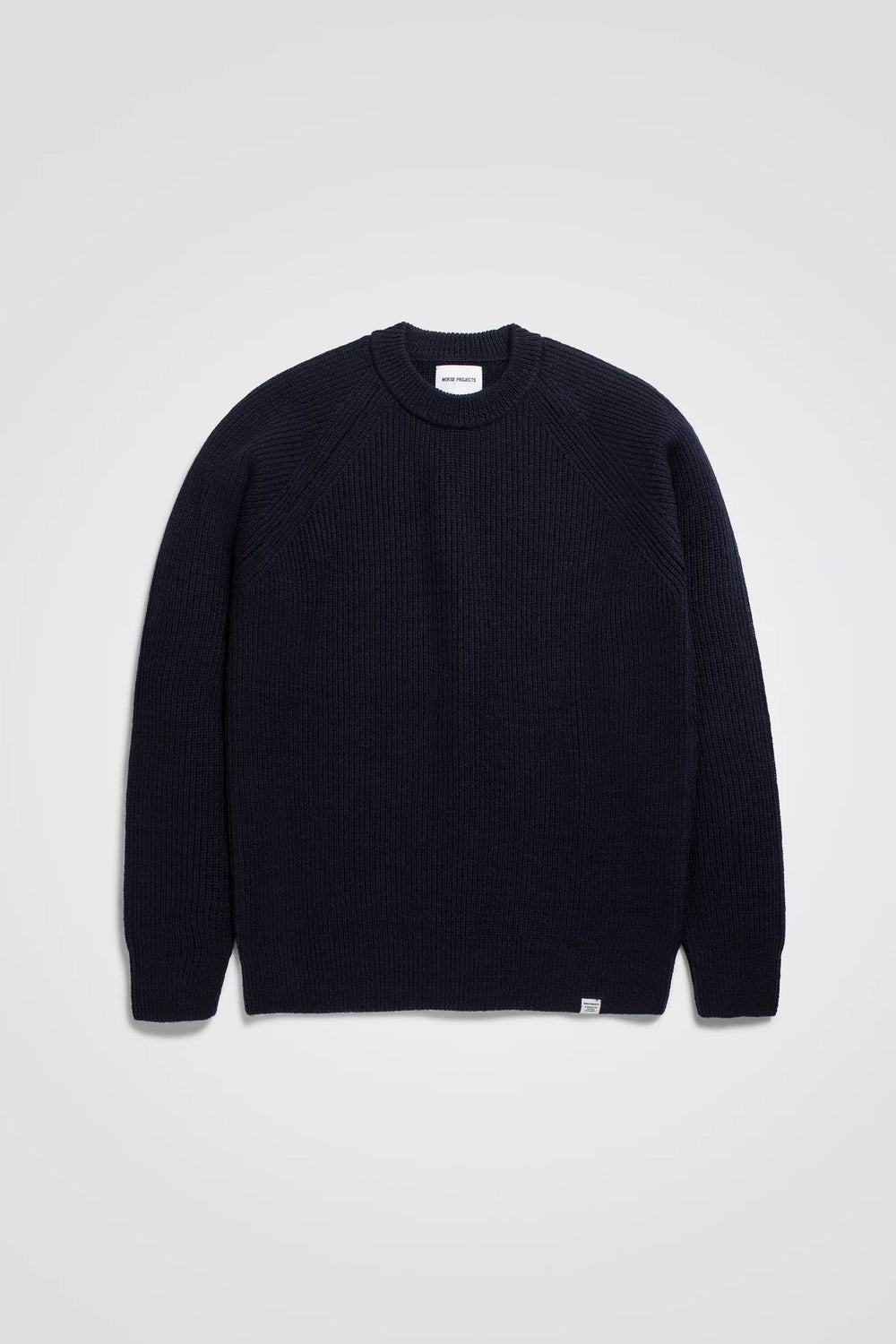 Roald Wool Cotton Rib Sweater - Dark Navy