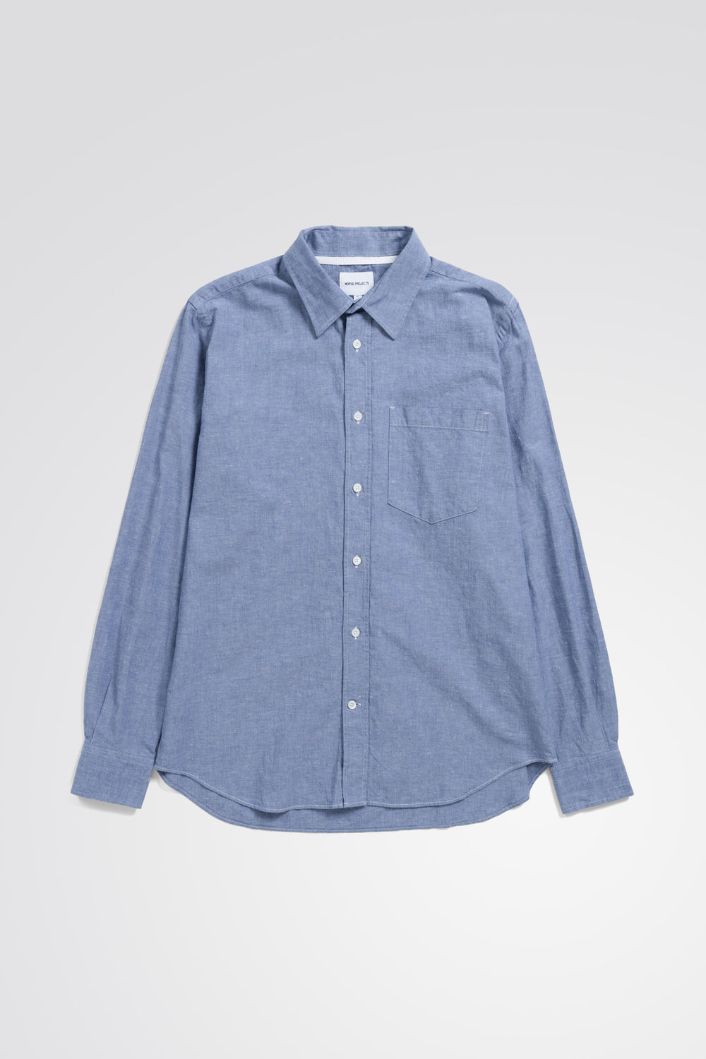 Algot Relaxed Cotton Linen Shirt - Pale Blue