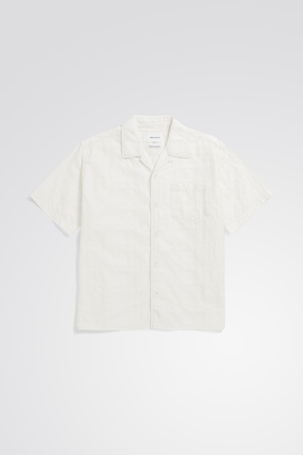 Carsten Relaxed Dobby Check Shirt - Ecru