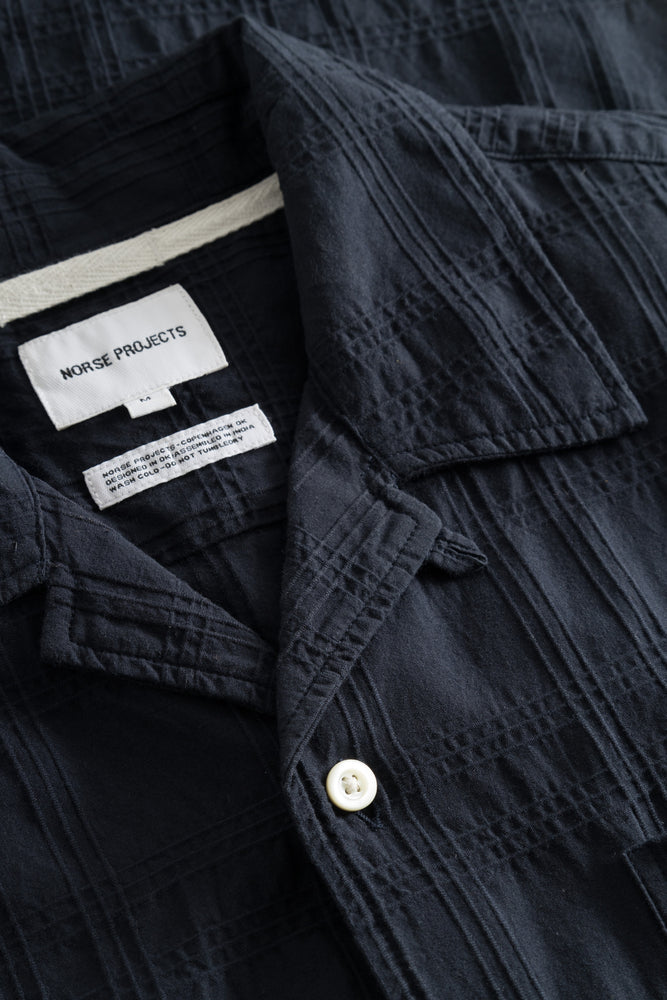 
                  
                    Carsten Relaxed Dobby Check Shirt - Dark Navy
                  
                