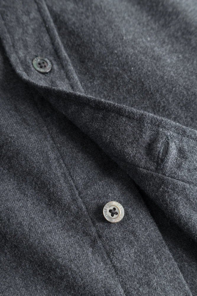 
                  
                    Osvald Organic Flannel Shirt - Charcoal Melange
                  
                