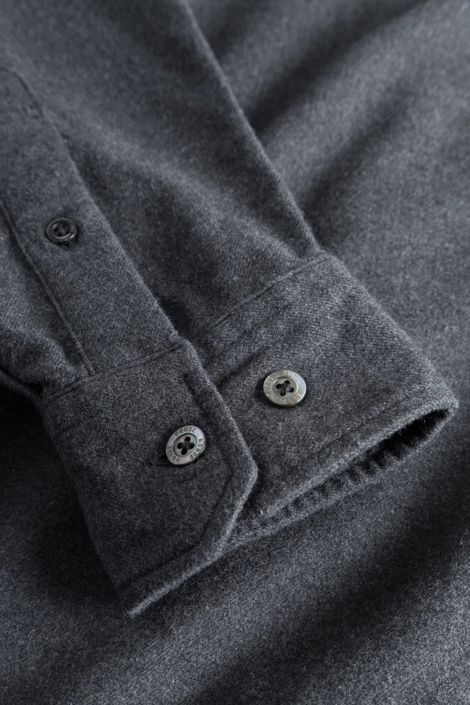 
                  
                    Osvald Organic Flannel Shirt - Charcoal Melange
                  
                