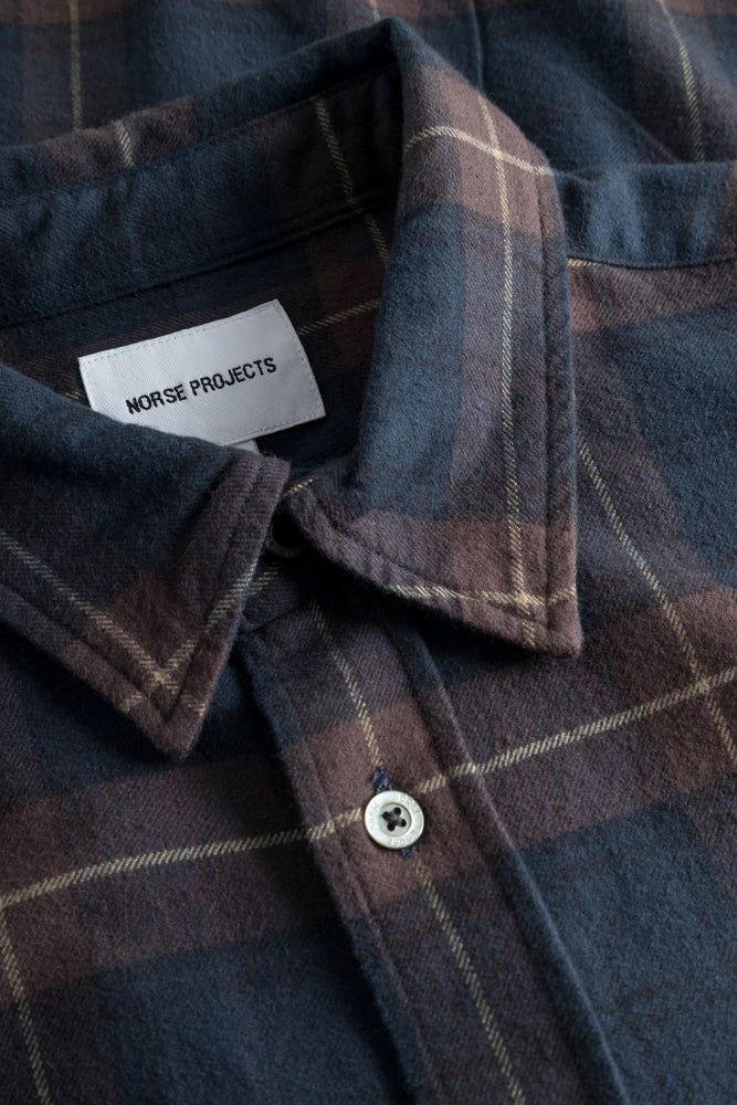 
                  
                    Osvald Organic Flannel Check Shirt - Wine Red
                  
                