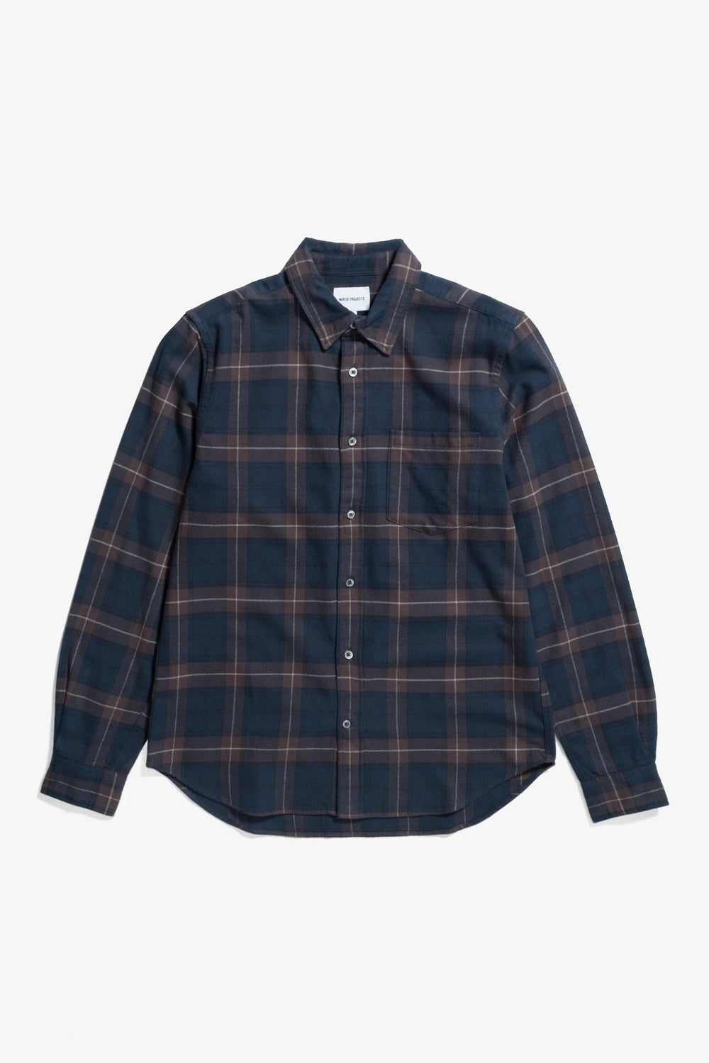 Osvald Organic Flannel Check Shirt - Wine Red