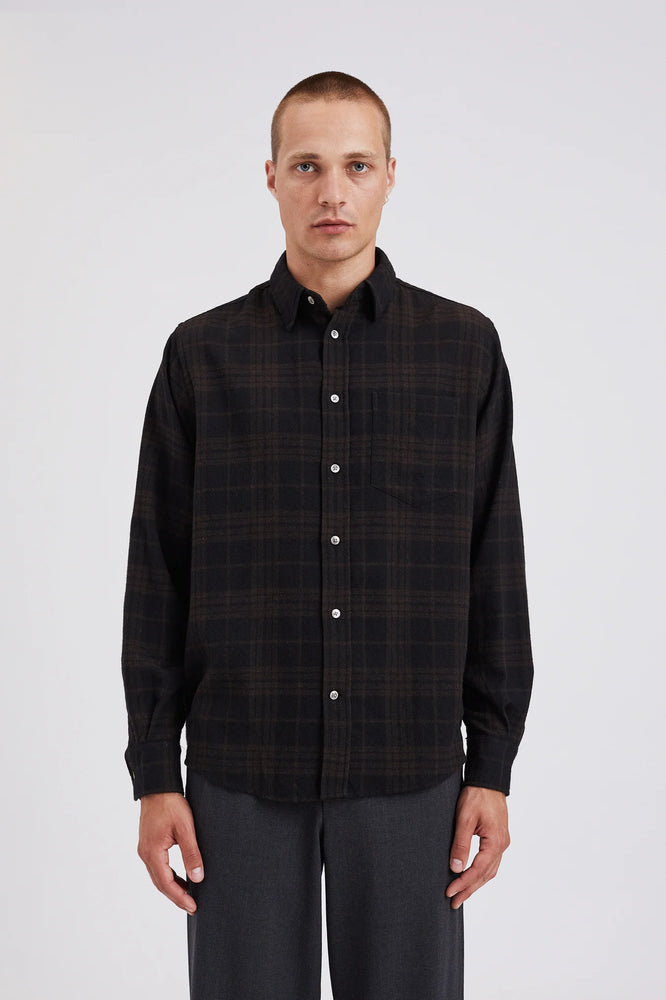 
                  
                    Algot Relaxed Wool Check Shirt - Espresso
                  
                