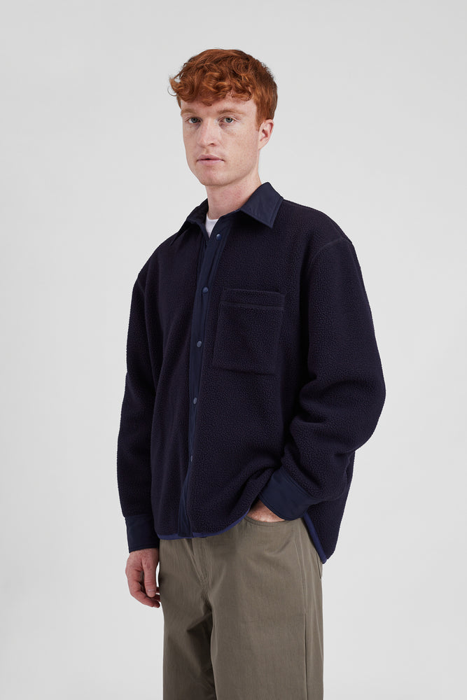 
                  
                    Ulrik Reversible Fleece Overshirt - Dark Navy
                  
                