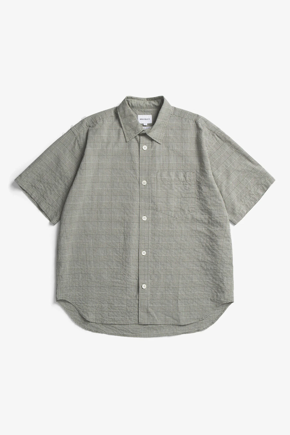 Mo Oversized Check SS Shirt - Moss Green