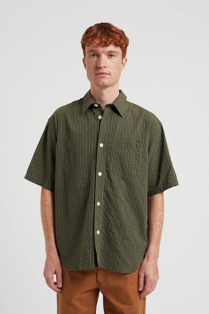 
                  
                    Mo Oversized Stripe SS Shirt - Moss Green
                  
                