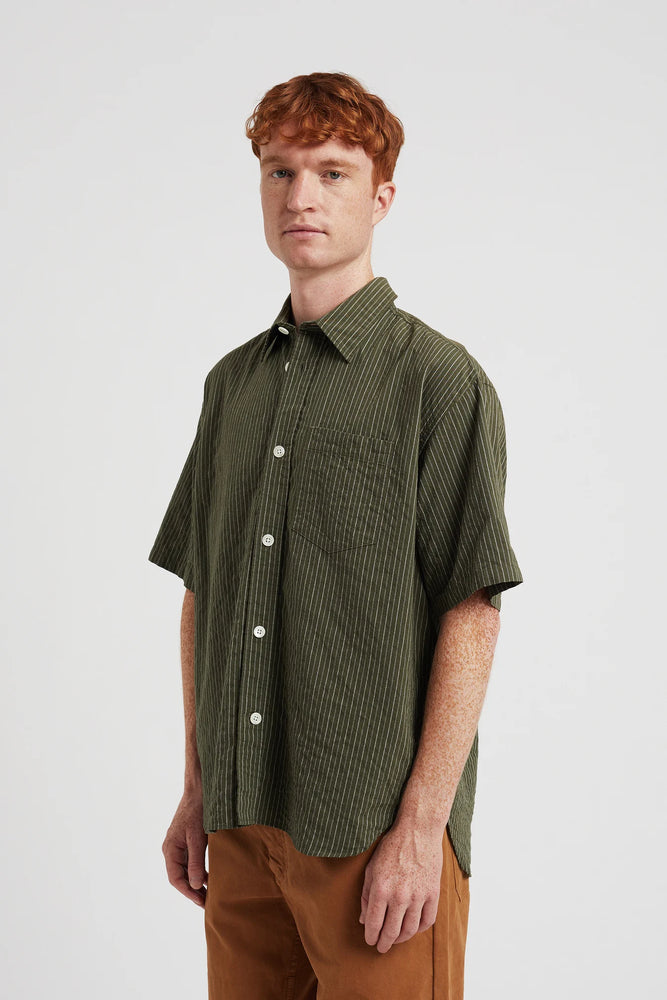 
                  
                    Mo Oversized Stripe SS Shirt - Moss Green
                  
                