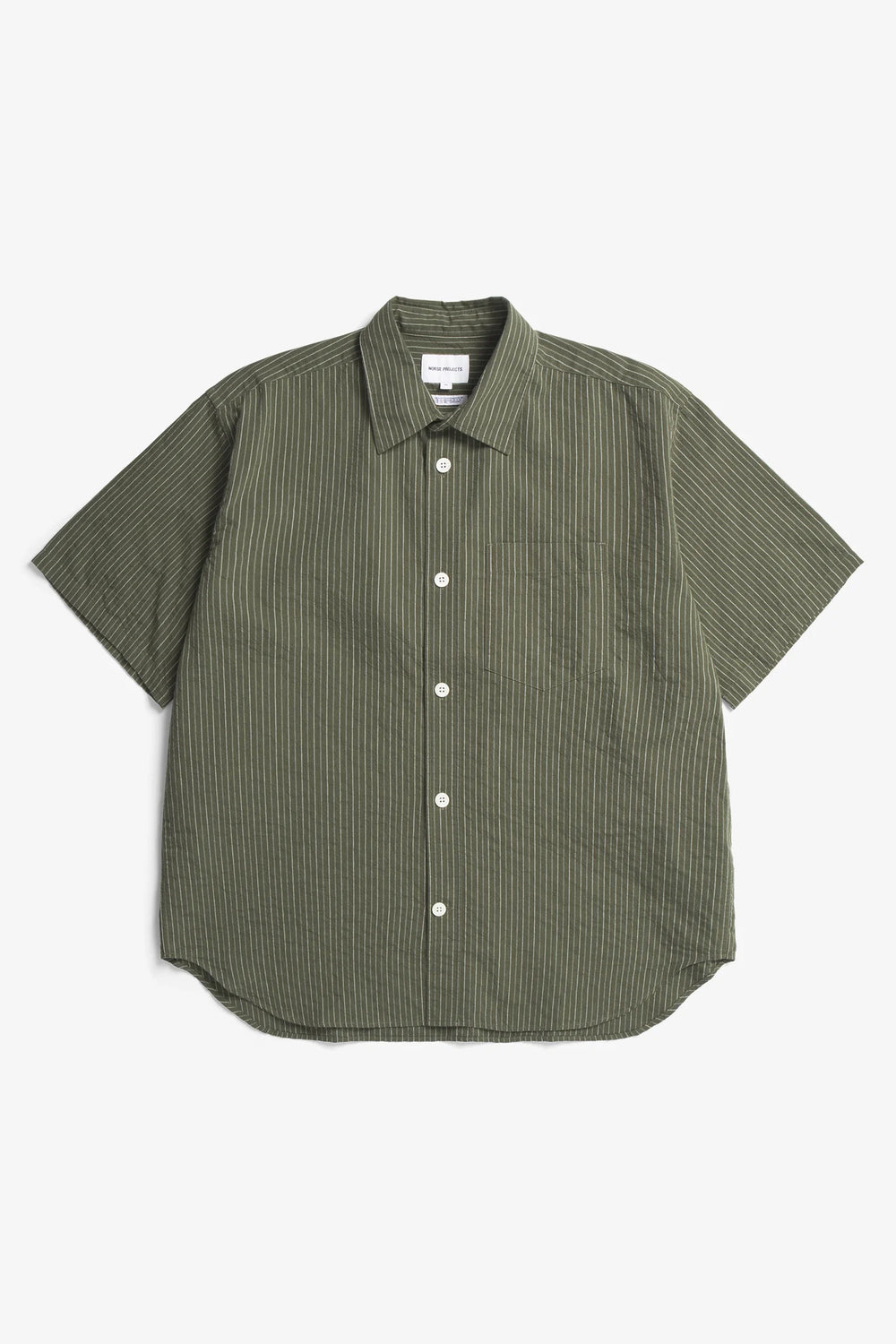 Mo Oversized Stripe SS Shirt - Moss Green