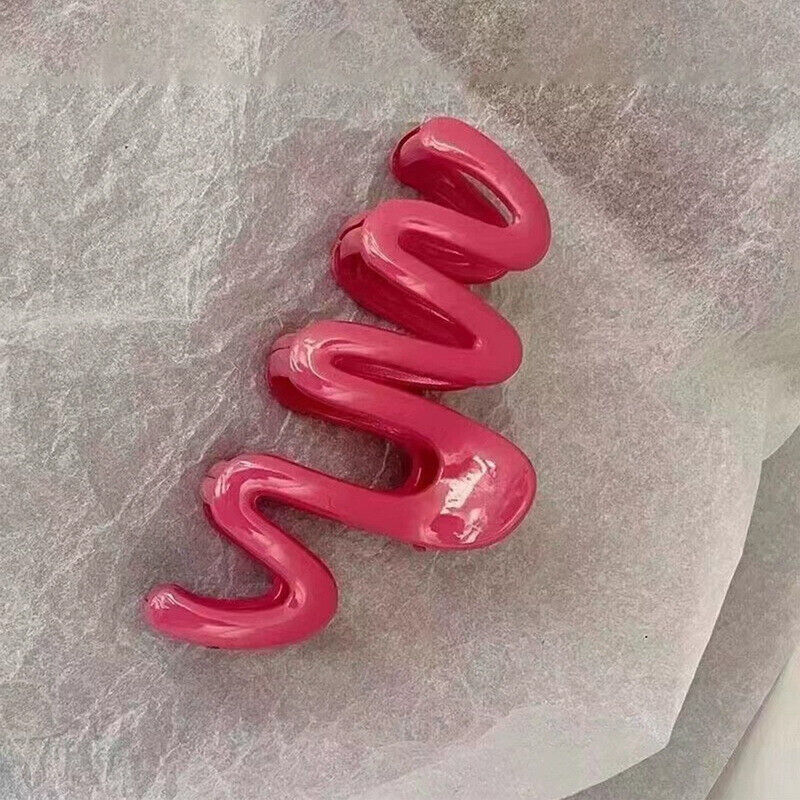 Squiggle Clip - Hot pink