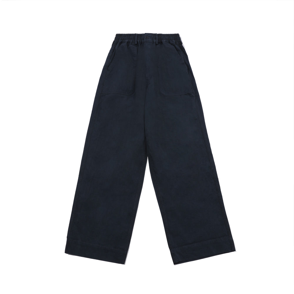 One Tuck Wide Fatigue Pants - Navy