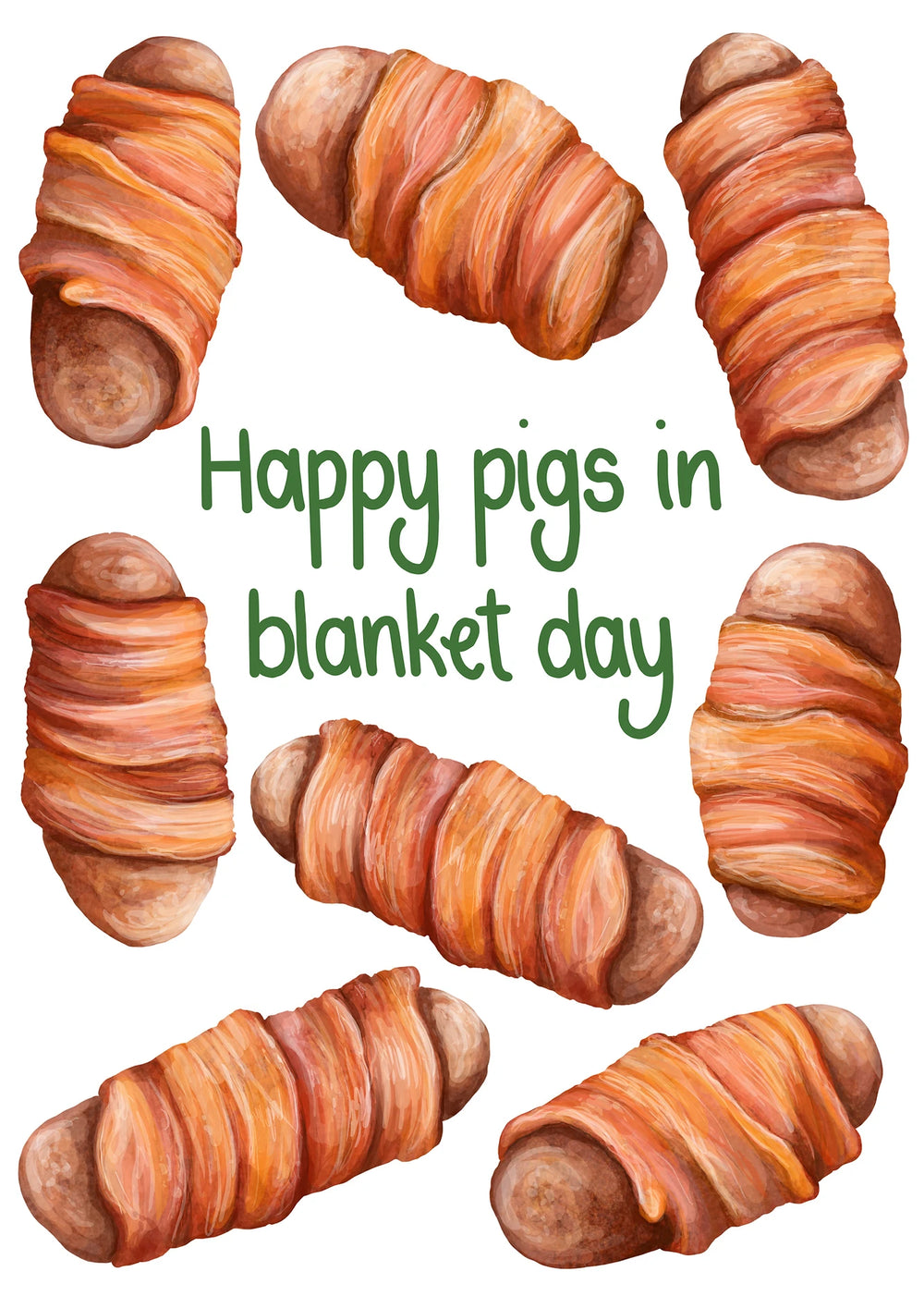 Pigs in Blankets Greetings Card