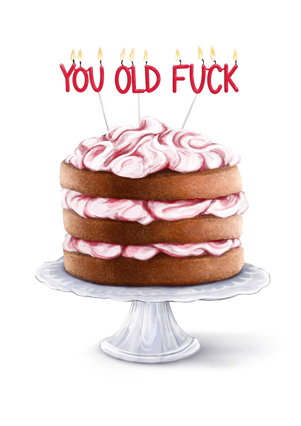 Old Fuck Cake Greetings Card