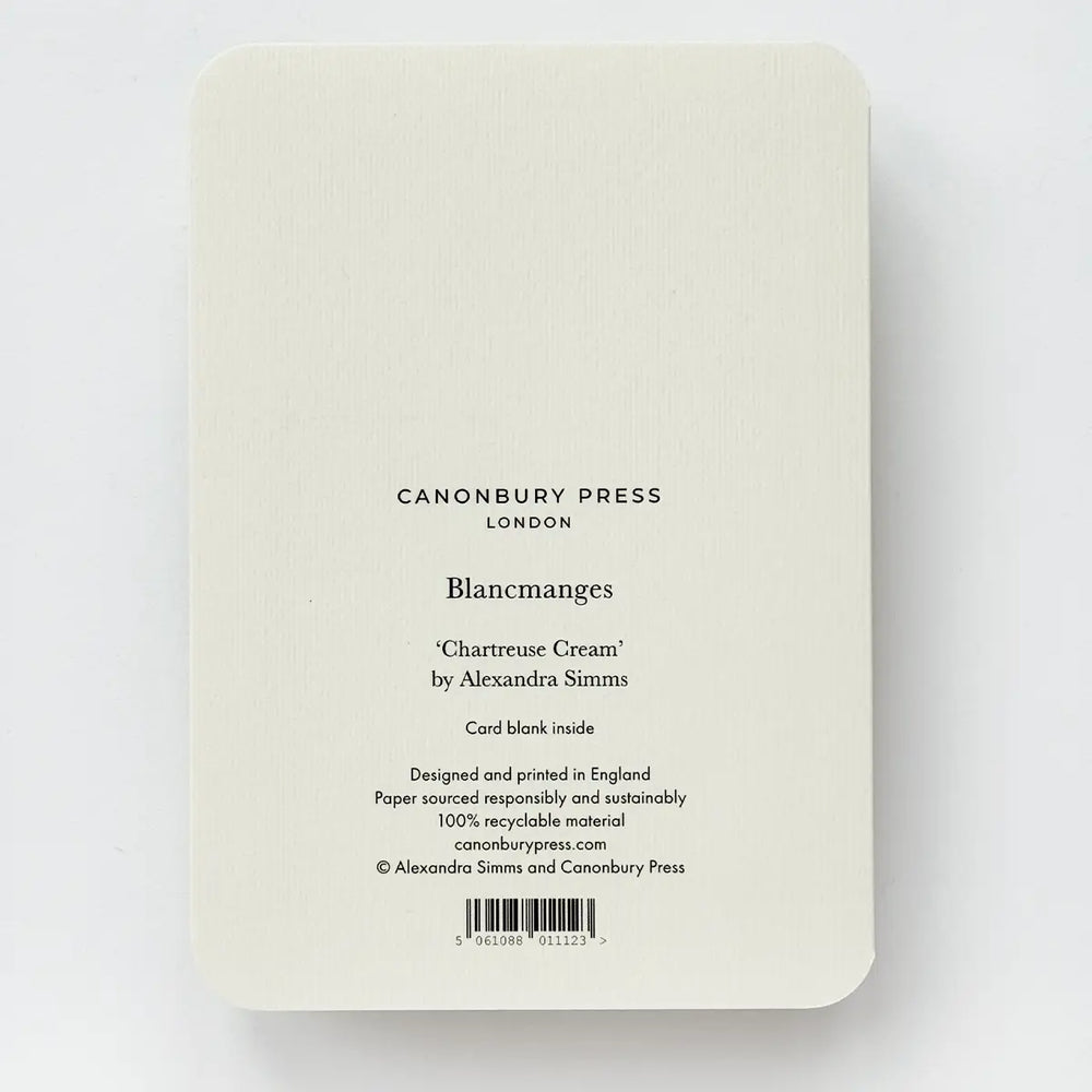 
                  
                    Chartreuse Cream Blancmange Greeting Card
                  
                