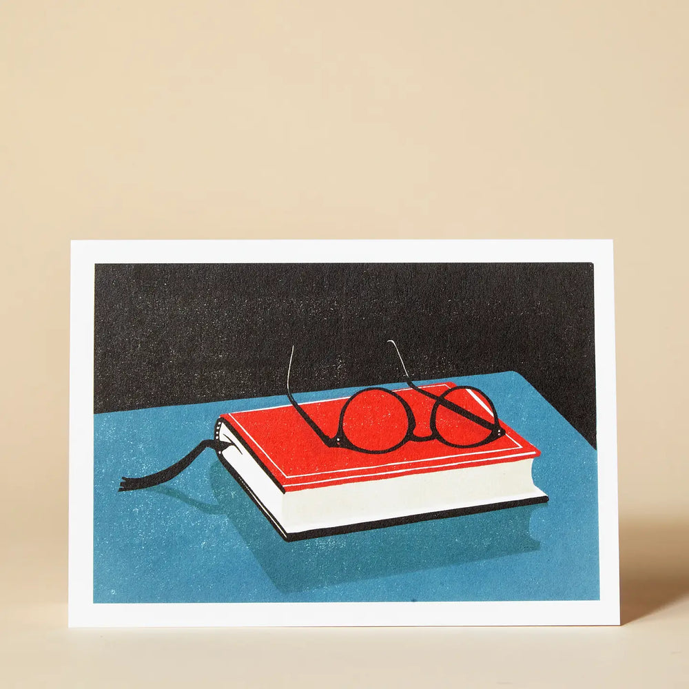 Glasses/Book Greeting Card