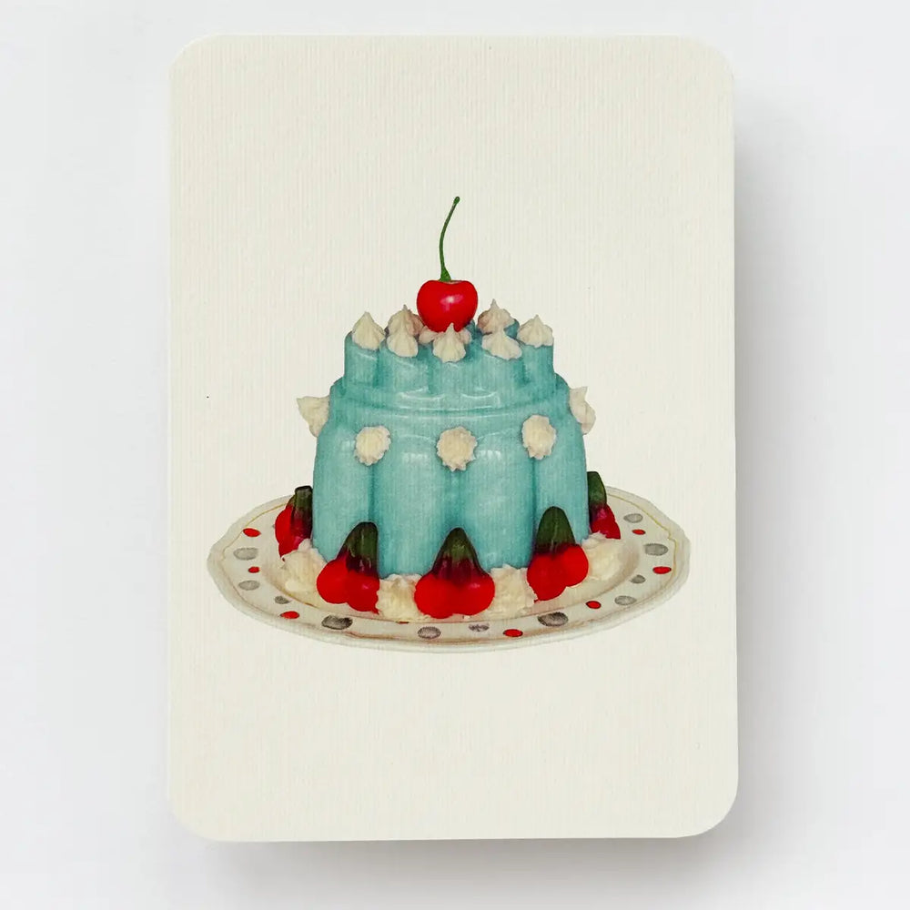 Violet Petal Cream Blancmange Greeting Card