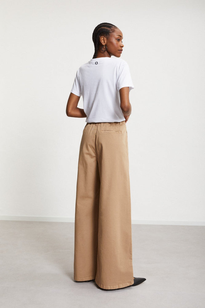 
                  
                    Cotton Palazzo Trousers - Kaki
                  
                