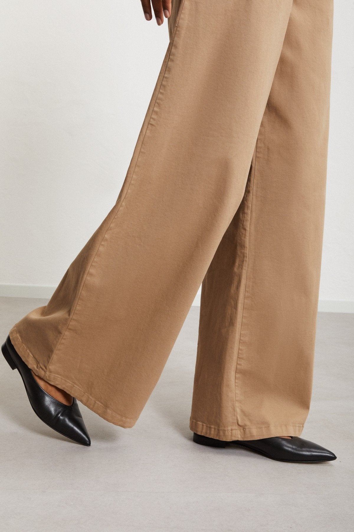 
                  
                    Cotton Palazzo Trousers - Kaki
                  
                