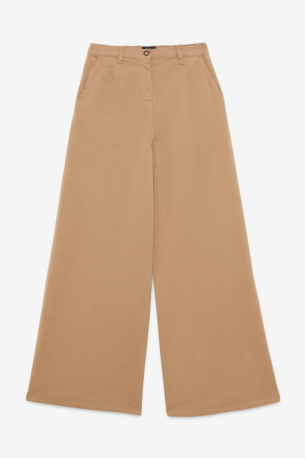 Cotton Palazzo Trousers - Kaki