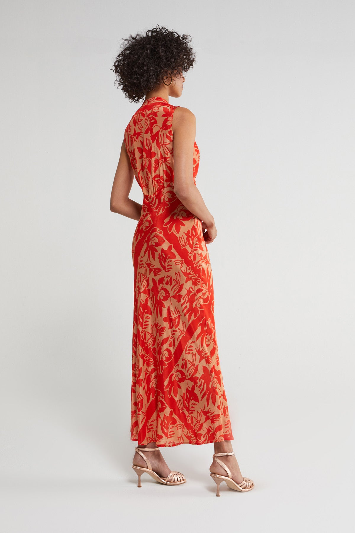 
                  
                    Printed Dress - Coral
                  
                