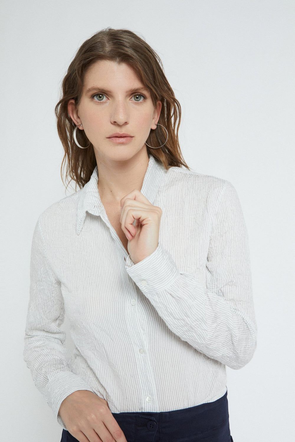 Pinstripe Shirt - White/Black
