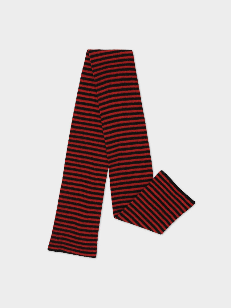 
                  
                    Brushed Narrow Stripe Scarf - Black & Red Dulse
                  
                