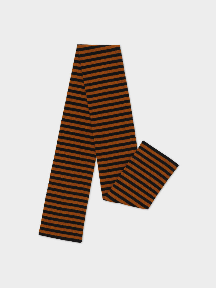 
                  
                    Smooth Narrow Stripe Scarf - Black & Cumin
                  
                