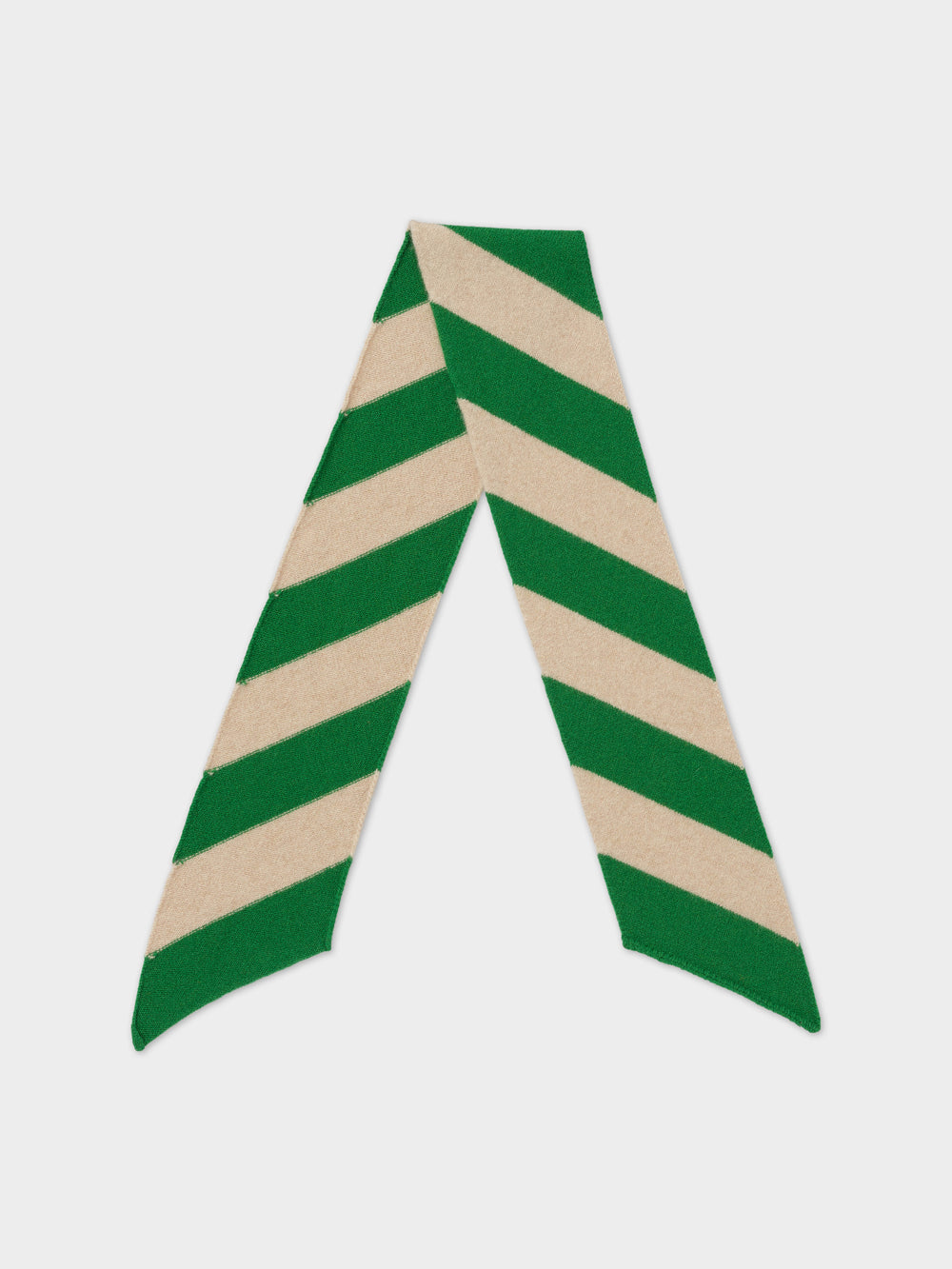Small Diagonal Stripe Scarf - Pagoda & Oatmeal