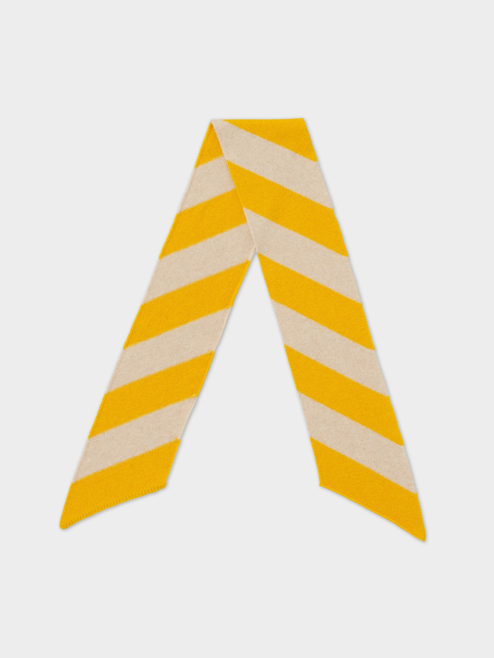Small Diagonal Stripe Scarf - Golden Eye & Oatmeal