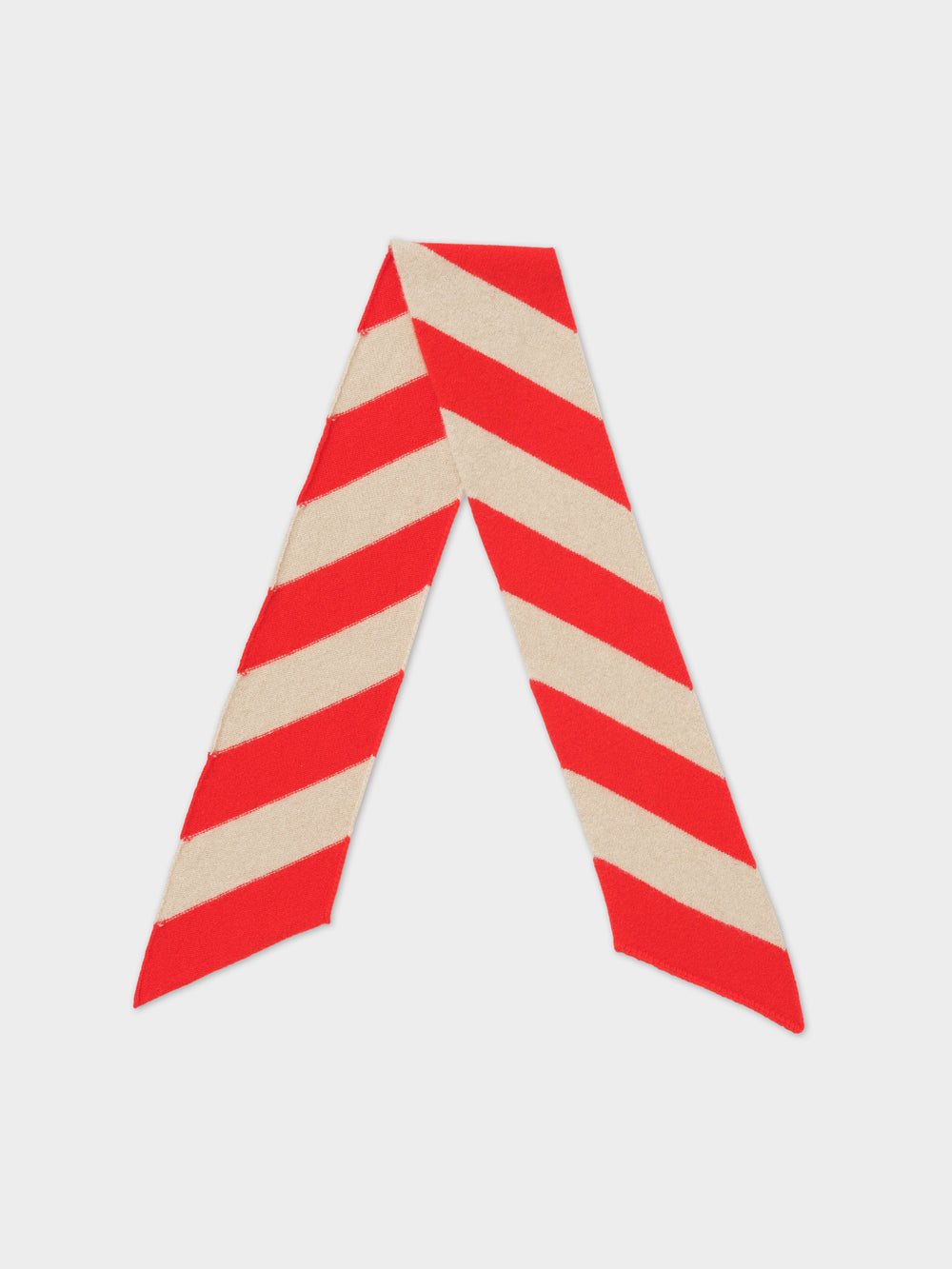 Small Diagonal Stripe Scarf - Poppy & Oatmeal