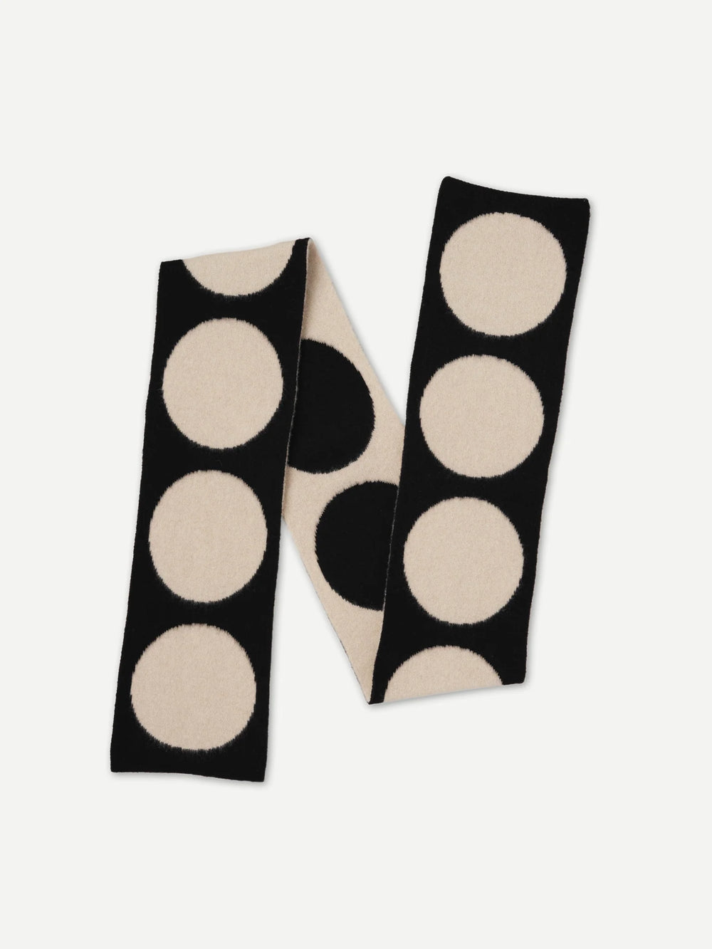 Brushed Spot Scarf - Black/Oatmeal