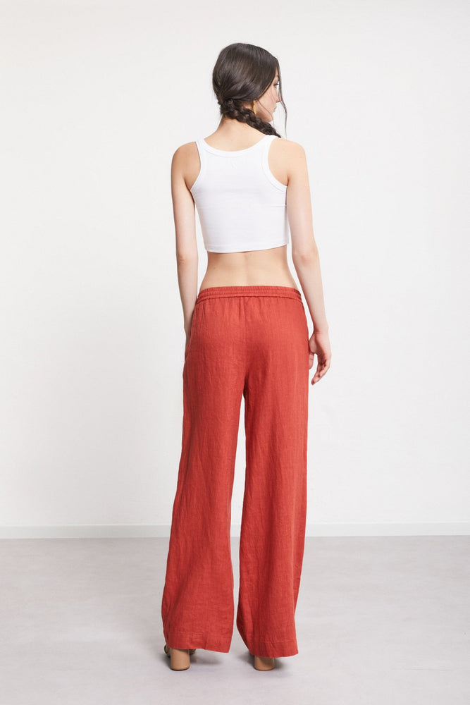 
                  
                    Linen Palazzo Trousers - Lampone
                  
                