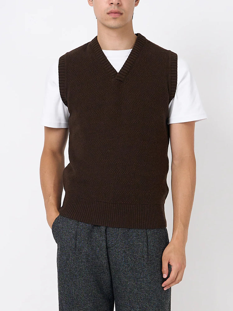 
                  
                    Graves V Neck Vest - Brown
                  
                