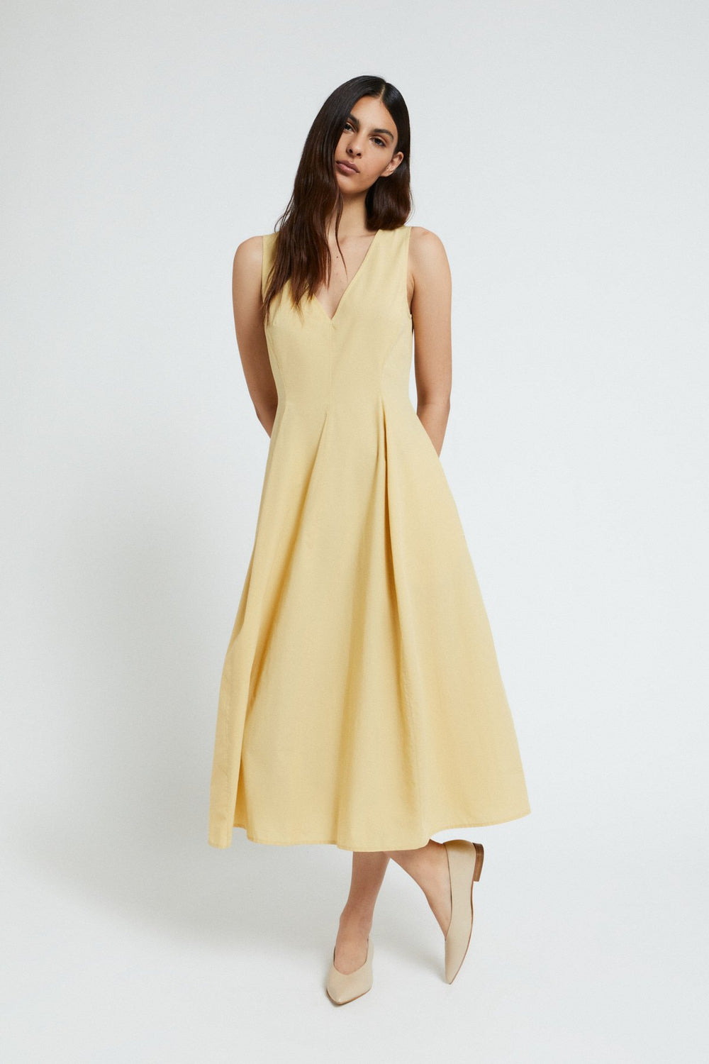 Cotton Poplin Dress - Mastice