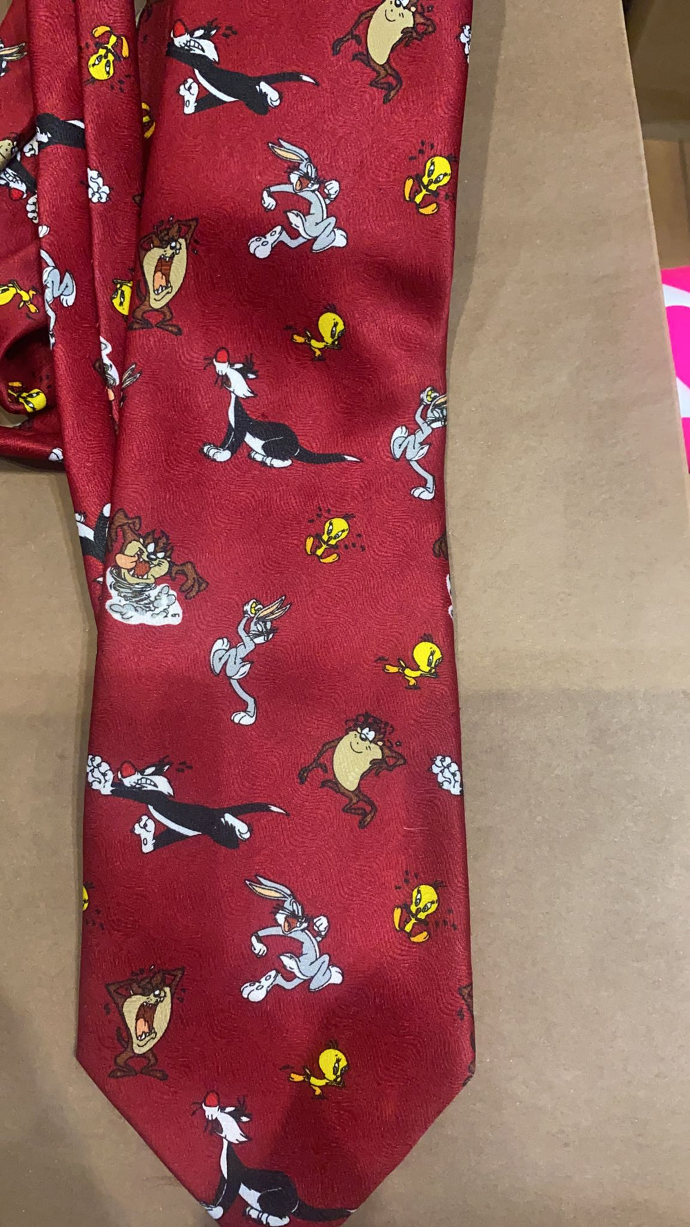 Vintage 90s Looney Tunes Tie - Red