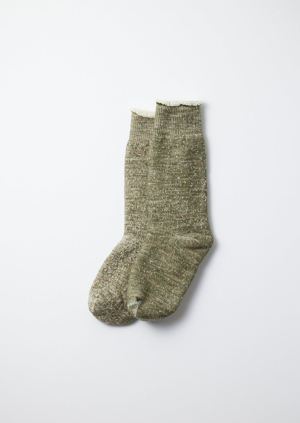 Double Face Crew Socks - Army Green - R1001