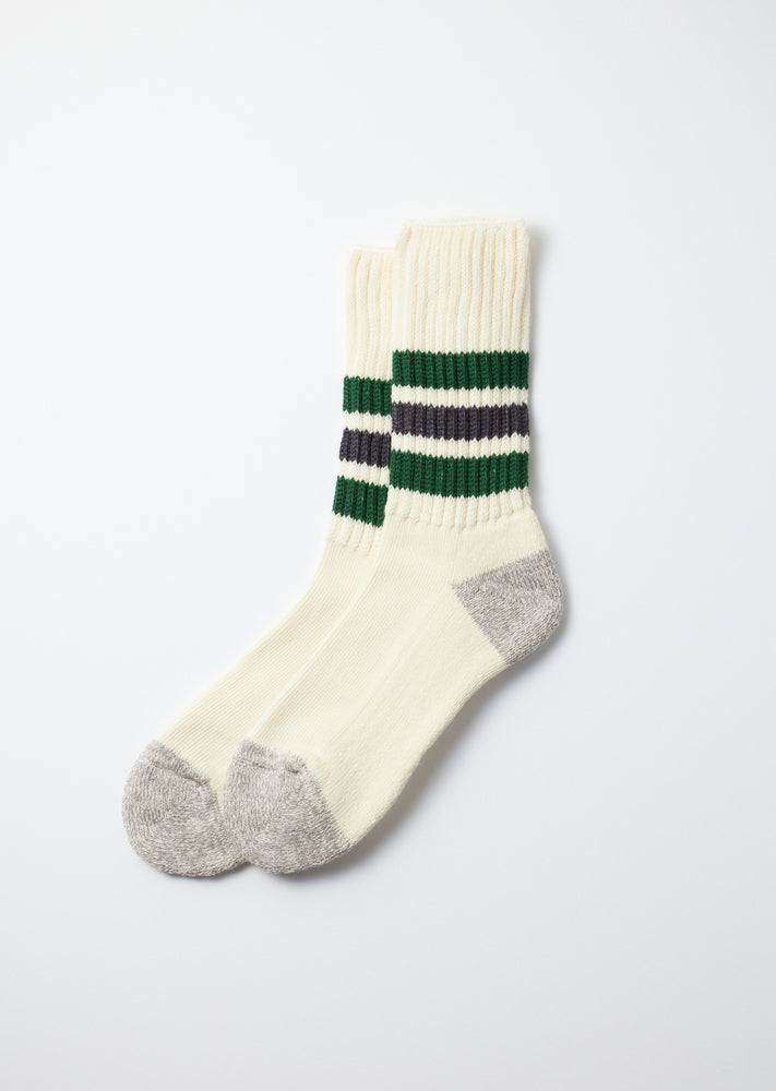 
                  
                    Coarse Ribbed Oldschool Crew Socks - Green/Charcoal - R1255
                  
                