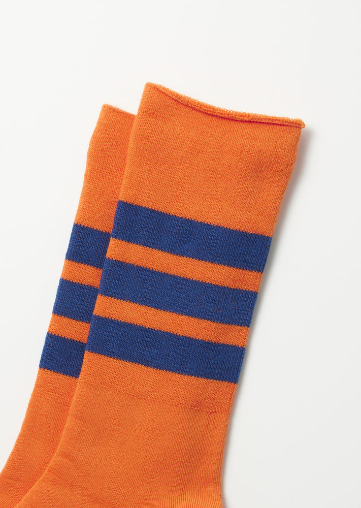 
                  
                    Fine Pile Striped Crew Socks - Orange/D.Blue - R1399
                  
                