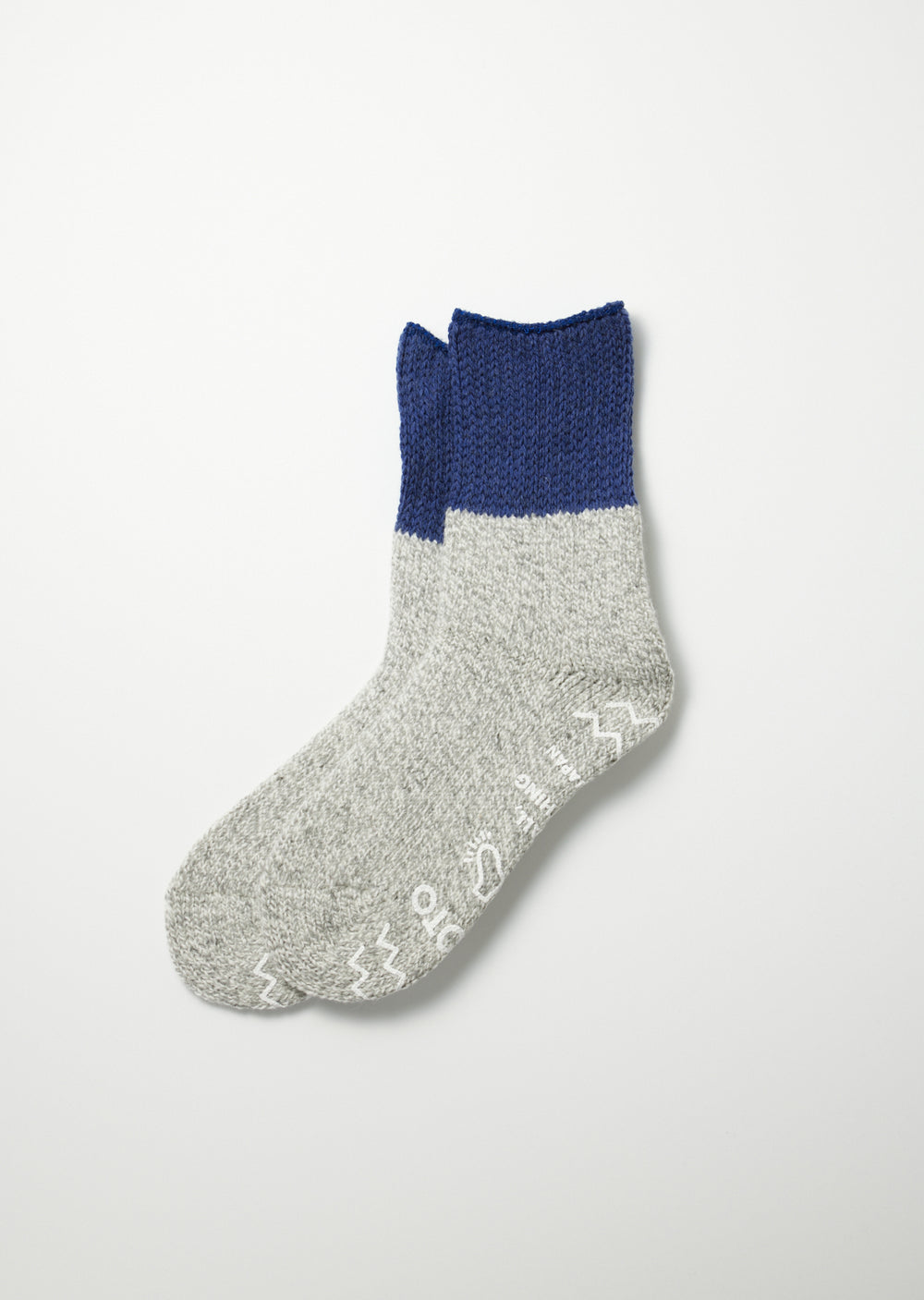 Retro Winter Room Socks - Blue/Gray - R1486