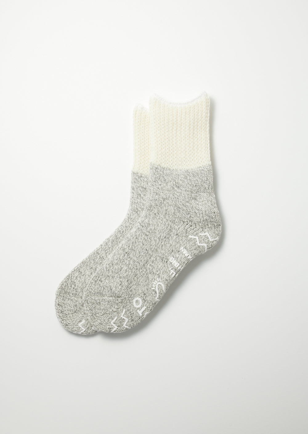 Retro Winter Room Socks - Ivory/Gray - R1486