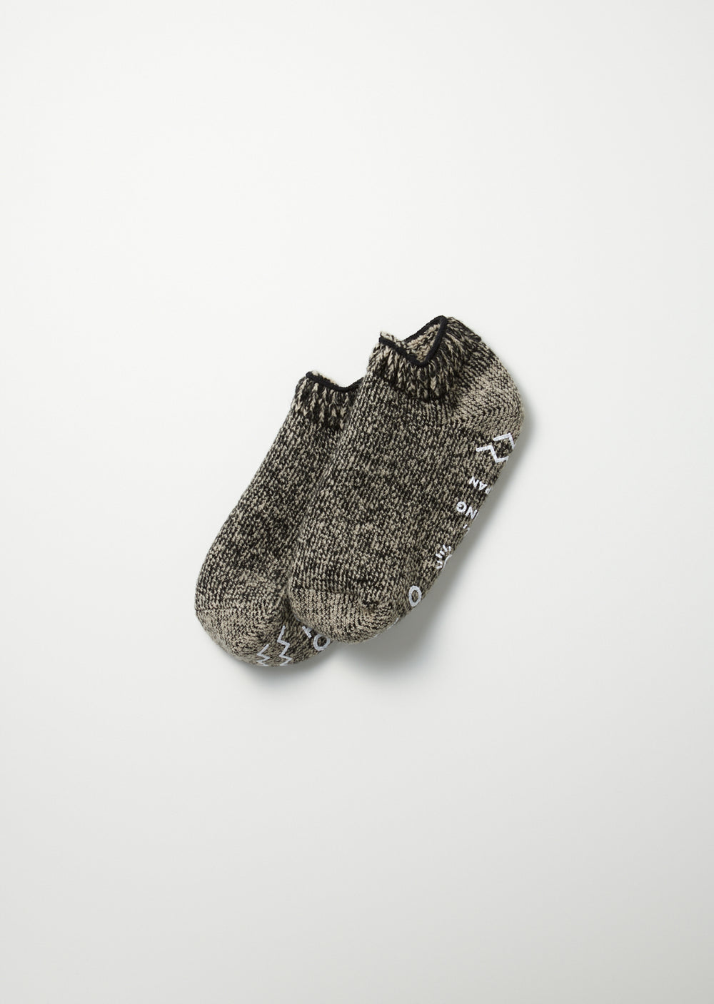 Pile Sock Slipper - Black/Beige- R1488
