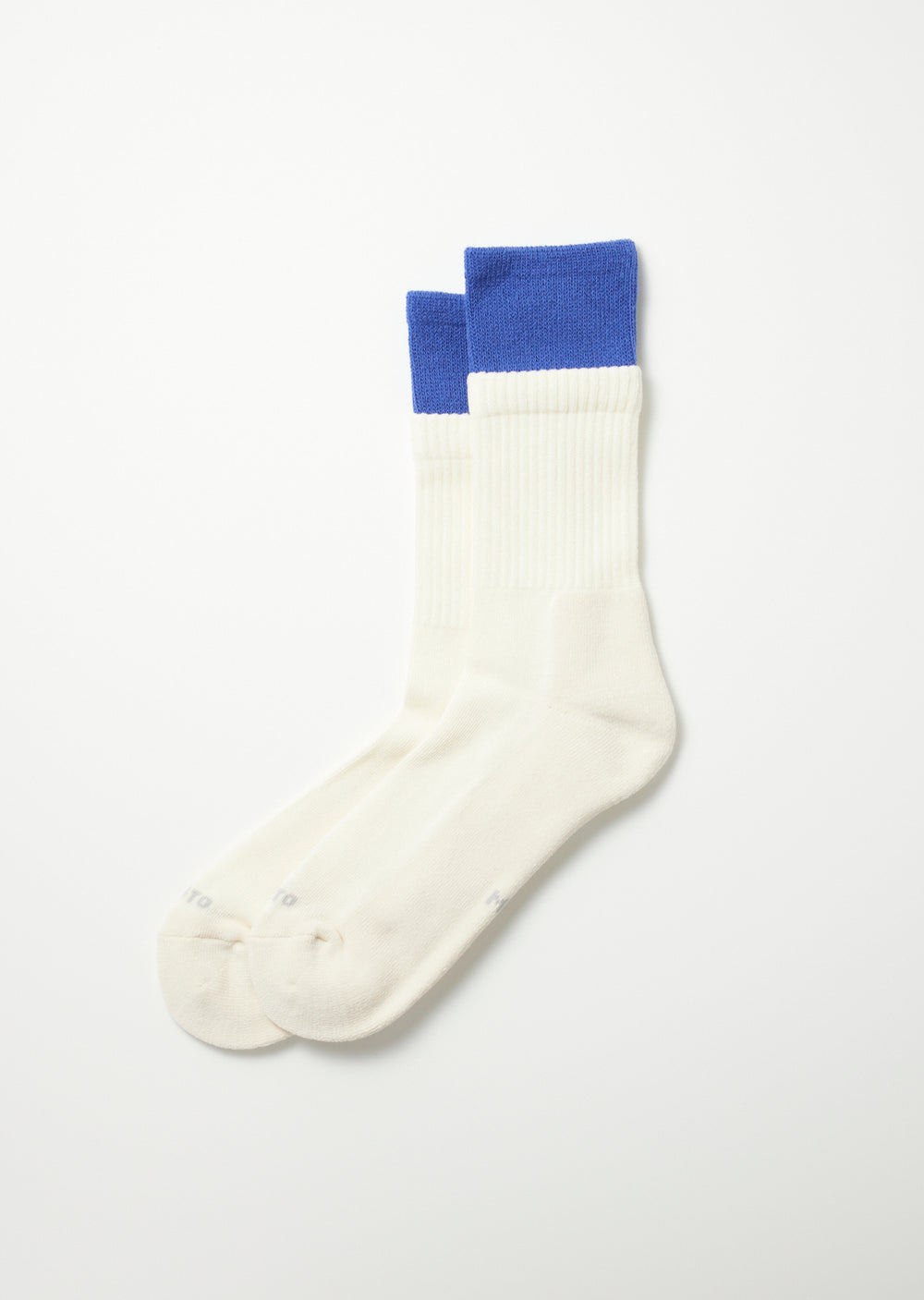 Double Layer Crew Socks - Slate Blue/Off White - R1494