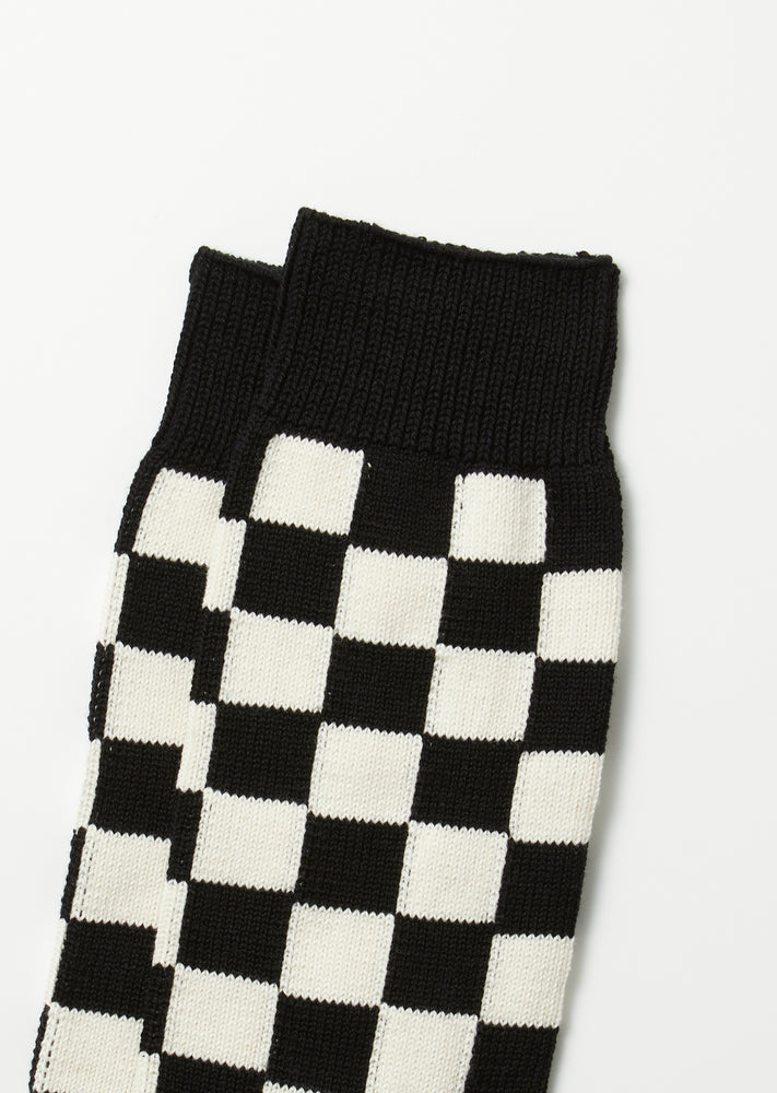 
                  
                    Checkerboard Crew Socks - BLK/IVR - R1495
                  
                